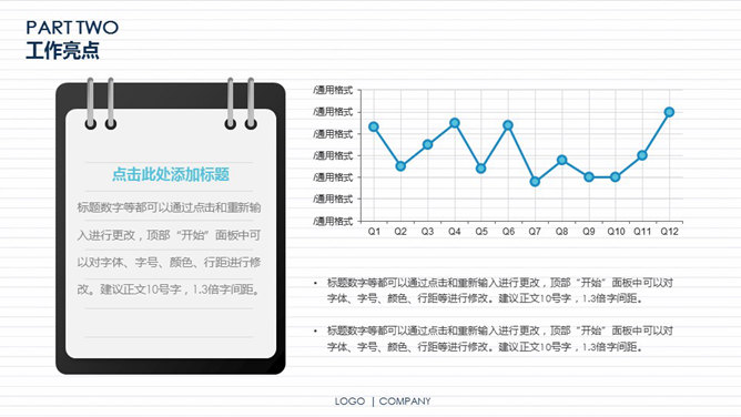 销售业绩趋势图PPT模板