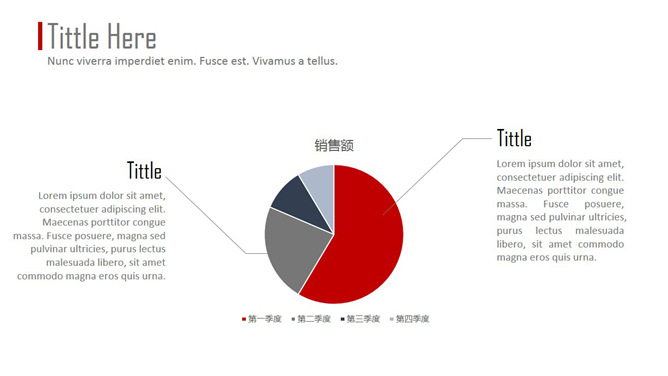 四季度销售额PPT饼图模板